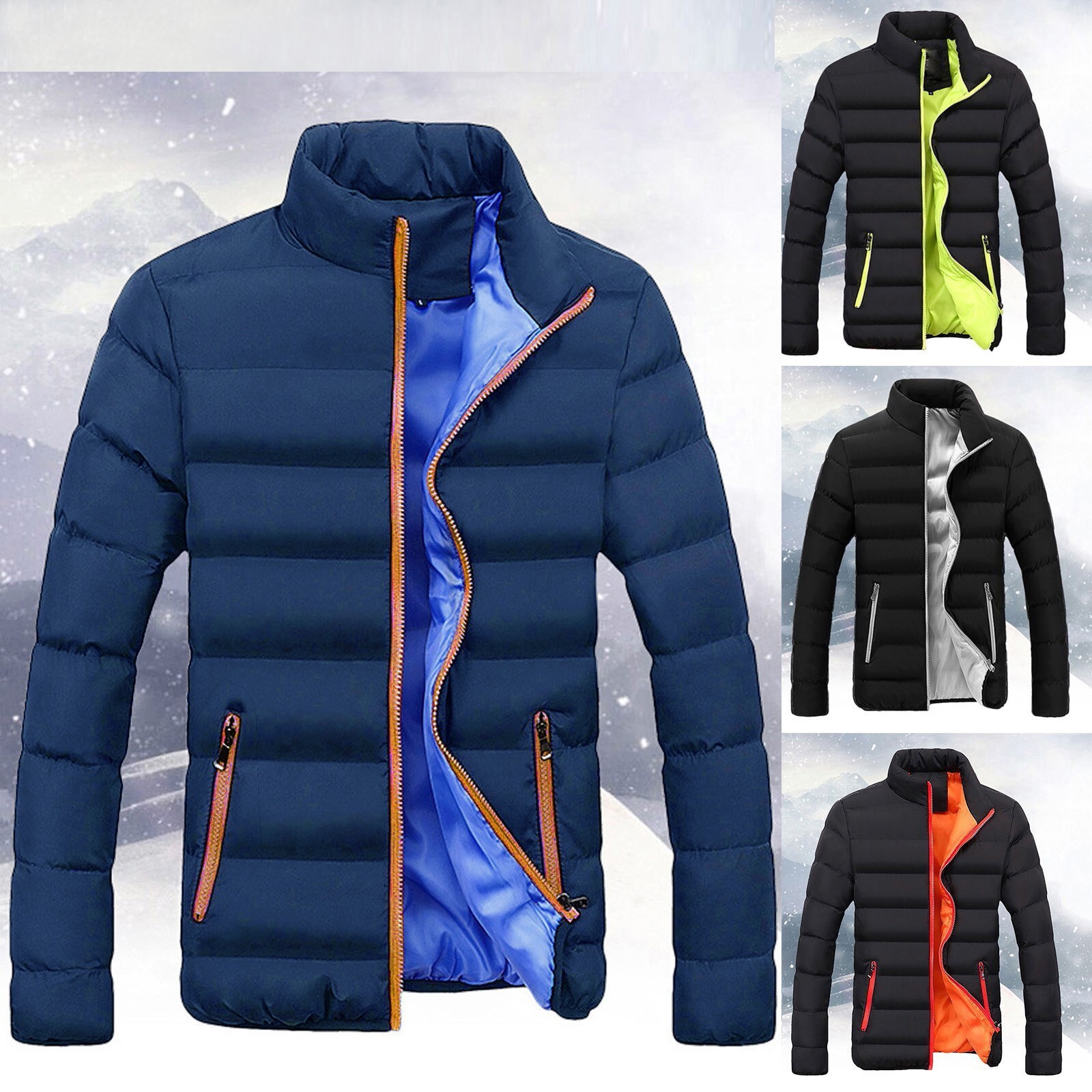 Men Puffer Bubble Down Coat Quilted Padded Winter Warm Jacket Thermal Outerwear