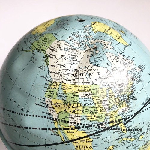 Vintage Metal Globe World Map 10