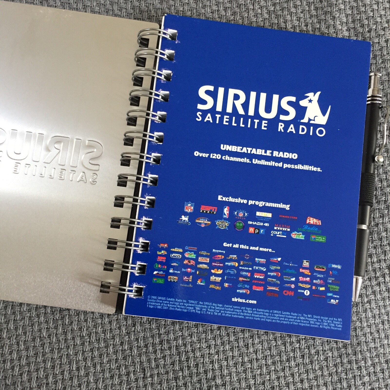 VERY RARE 2005 SIRIUS SATELLITE RADIO NOTE BOOK PAD - NEVER USED - COLLECTORS