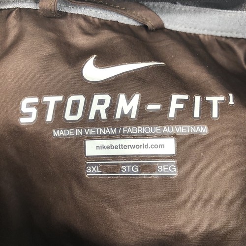 Nike Storm Fit Full Zip Brown Track Rain Windbreaker Jacket Hidden Hood 3XL