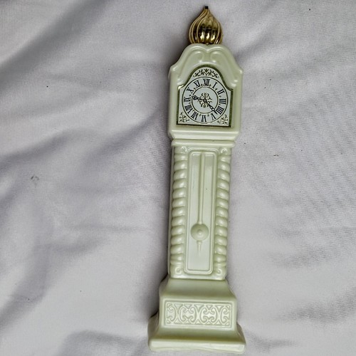 1970's Avon Perfume Bottle Collectible Grandfather Clock Field of Flowers Empty