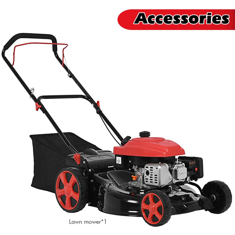 Garden Gasoline Walk Behind Push Lawn Mower Garden 161cc 20-Inch w/Accessory