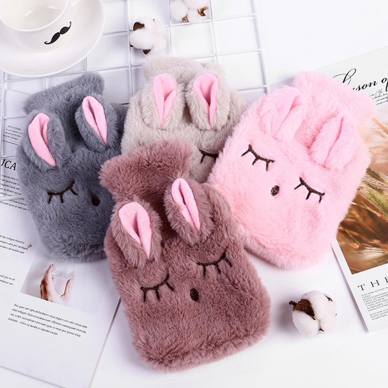 With Soft Knitted Rabbit Cover Bag