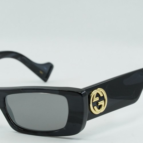 Pre-owned Gucci Gg0516s 013 Black Havana/silver Mirror 52-20-145 Sunglasses