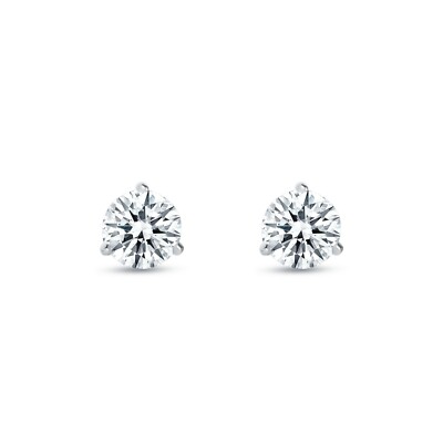 Pre-owned Shine Brite With A Diamond 1.75 Ct Round Cut Earrings Studs Solid Real 14k White Gold Screw Back Martini In White/colorless