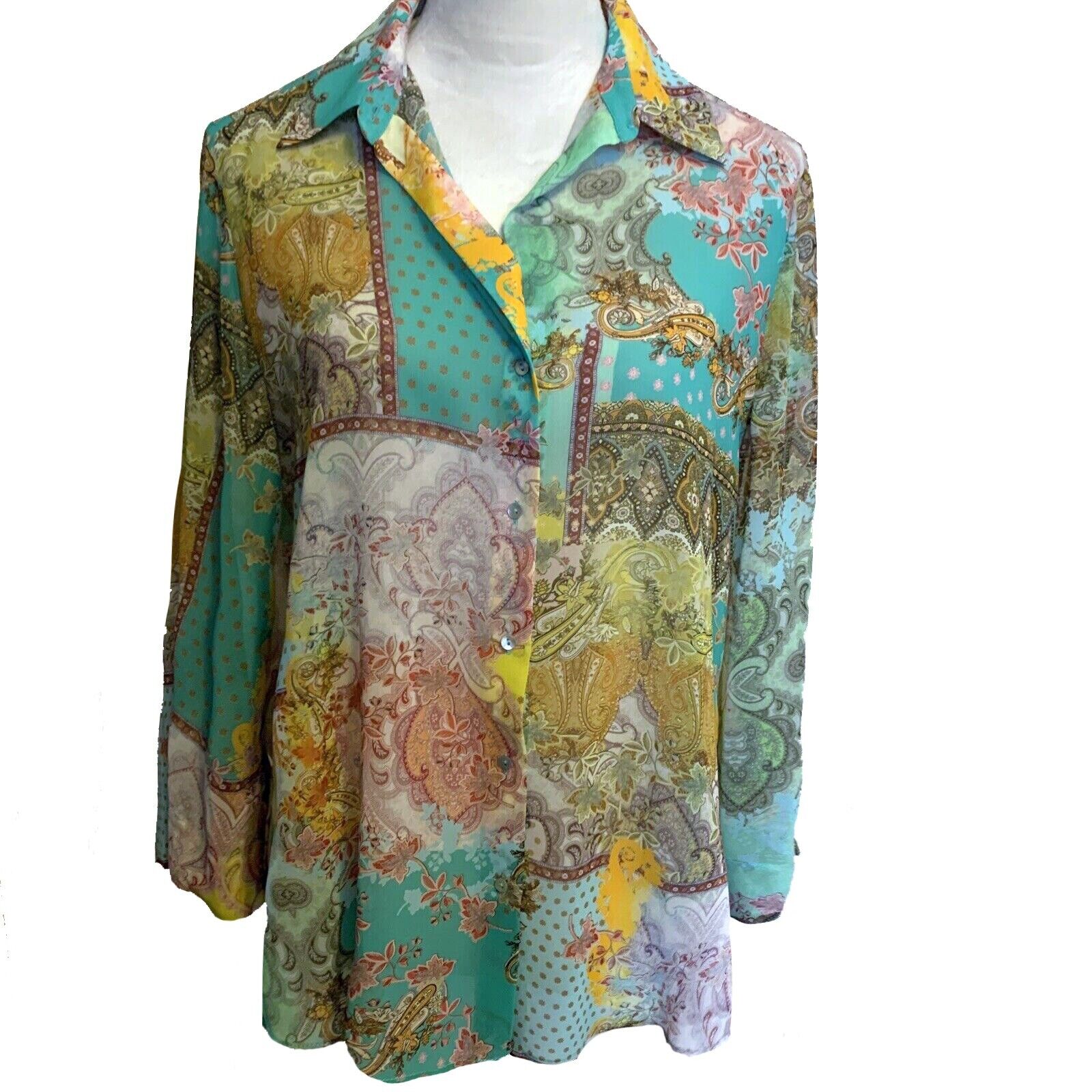 【高価値】 Zara Women's Floral Print Multicolored Blouse Long Sleeve バトルスピリッツ