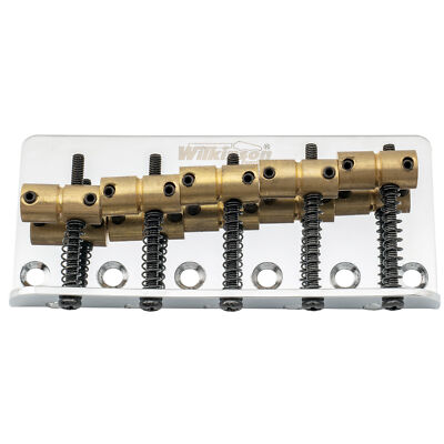 Wilkinson Chrome 72mm 5-String Fixed Bridge Brass Saddles For Precison Jazz Bass