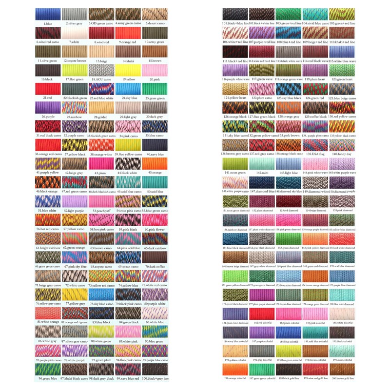 Paracord 550 Cord Type Iii 7strand Weaving Craft 200 Colours Small Batch Stock