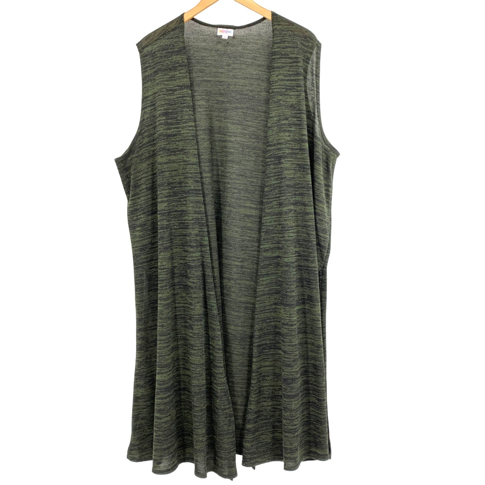 Lularoe Sleeveless Duster Vest Cardigan XL Olive Green 2463