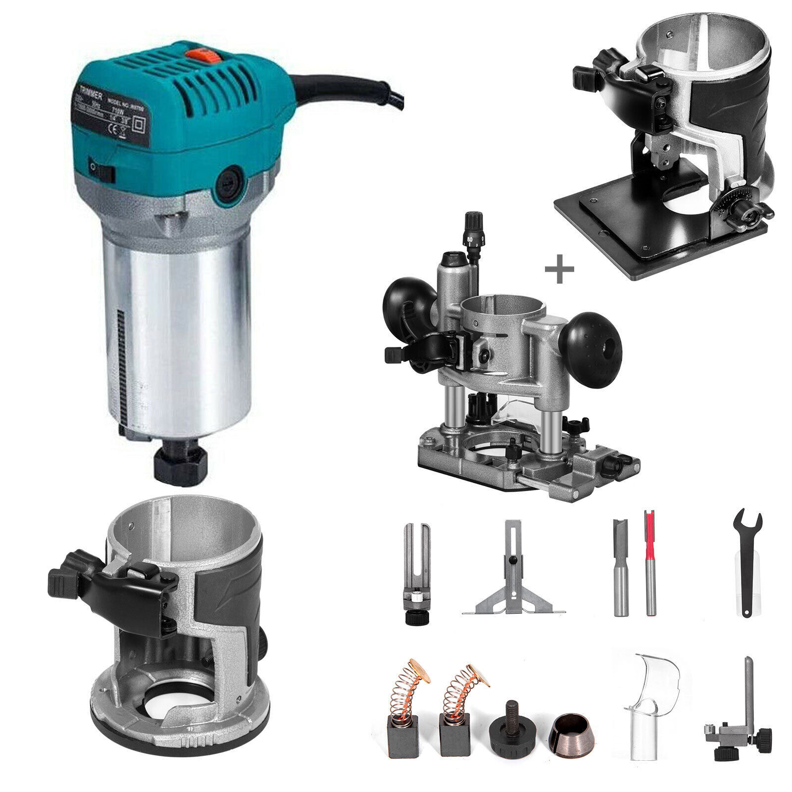 1.25 HP Soft Start Compact Router Kit Max Torque 30000 RPM Variable Speed Router
