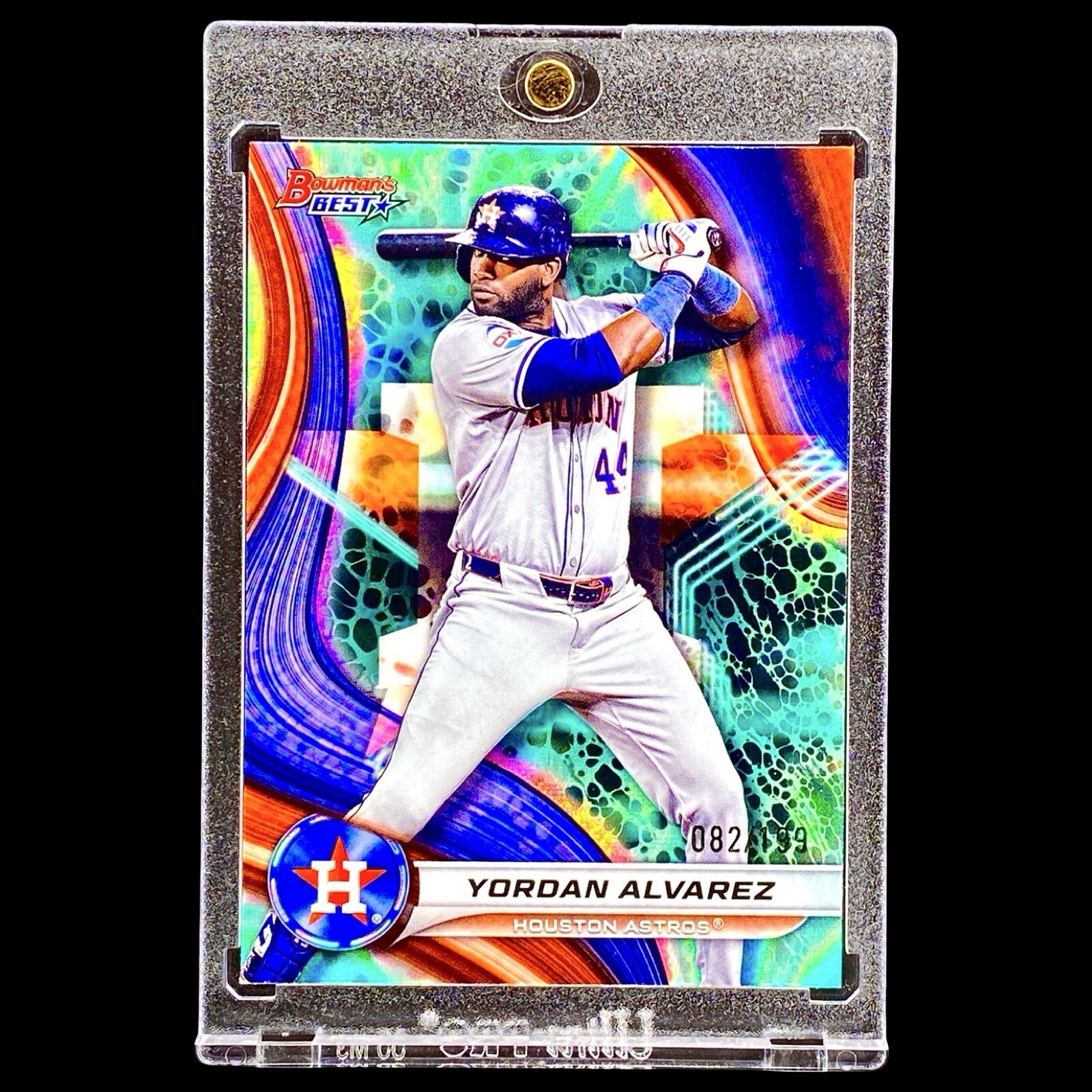 Yordan Alvarez RARE Aqua Refractor #/199 Astros Star Best Slugger w/Holder 🔥