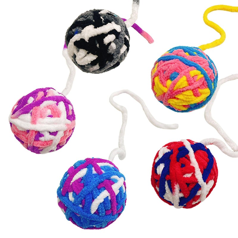 Crochet Yarn Ball Cat Toy Ball Woolen Yarn Cat Toy Balls wit