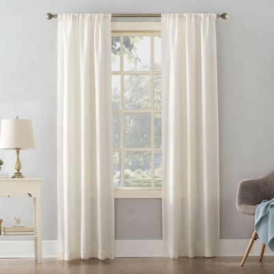 Mainstays Textured Solid Cream Casual  Style Curtain Single Panel Size 38'' X 95''