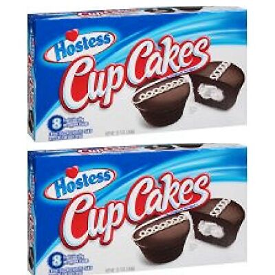 Hostess Chocolate Cupcakes 12.7 oz Box, Pack of 2 | 16 Cupcakes Total