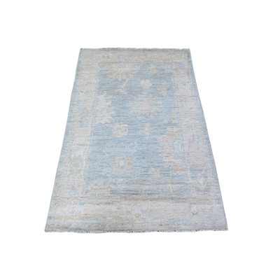 3'3''x5'3'' Gray Angora Oushak Faded Out Wool Hand Knotted Oriental Rug R88511