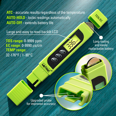 TDS Meter Digital Tester, Water Quality Testing Kit for Drinking Water, Pools