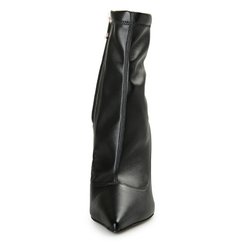 Pre-owned Dolce & Gabbana Women's "lollo Pop" Black Logo High Heel Boots Shoes