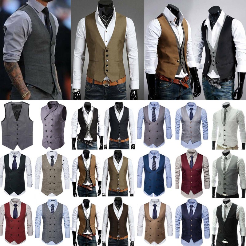 Men Tweed Peaky Blinders Vest Formal Wedding Party Dress Tops Blazer Waistcoat Ebay