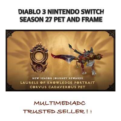DIABLO 3 NINTENDO SWITCH - SEASON 27 NEW PET AND PORTRAIT FRAME