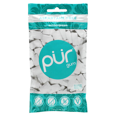 Chewing Gum, Wintergreen, 55 Pieces, 2.72 oz (77 g)
