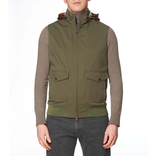 Pre-owned Kired Kiton  "igigi" Olive Green Hooded Packable Vest 50 M