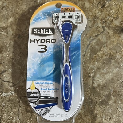 1 Schick Hydro 3 Razor Handles with 2 Cartridges