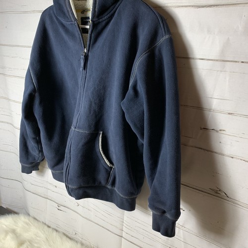 Lands’ End Girls Navy Large Jacket With Fleece Lining & Hood (14-16)