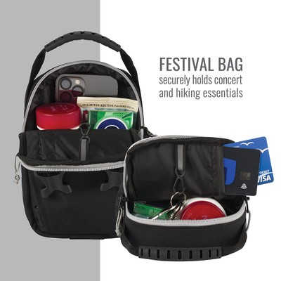 Festival Crossbody Bag Water Bottle Carrier With Zippered Pocket To Hold Phone W