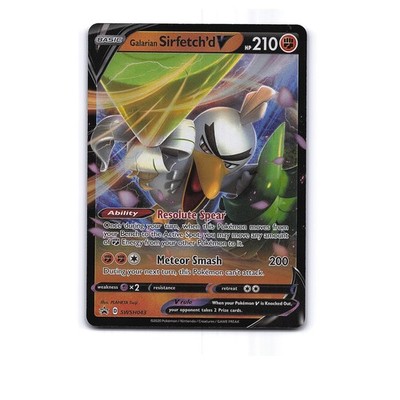 Pokemon Black Star #SWSH043 Galarian Sirfetch'd V Full Art Foil Promo
