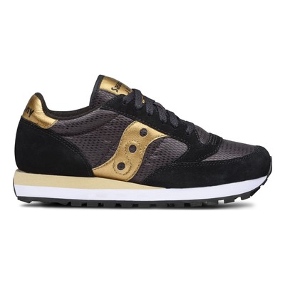 

Saucony для женщин Jazz Original Черный | Спортивная замша золотого цвета 5,5 м, Black | gold