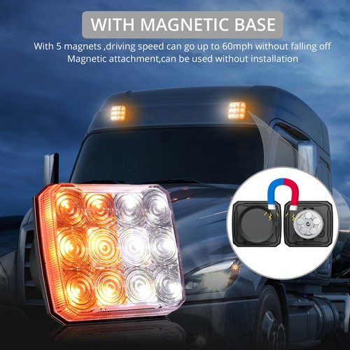 2X Magnetic Wireless Warning Strobe Beacon Light Emergency Flashing Rechargeable