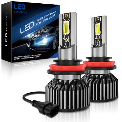 H11 LED Headlights Low Beam Bulbs 36000LM Super Bright 6000K Halogen Replacement