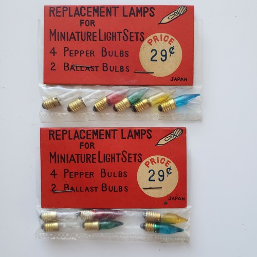 Replacement Lamps For Miniature Lights 4 Pepper Bulbs 2 Ballast Bulbs 2 Packages