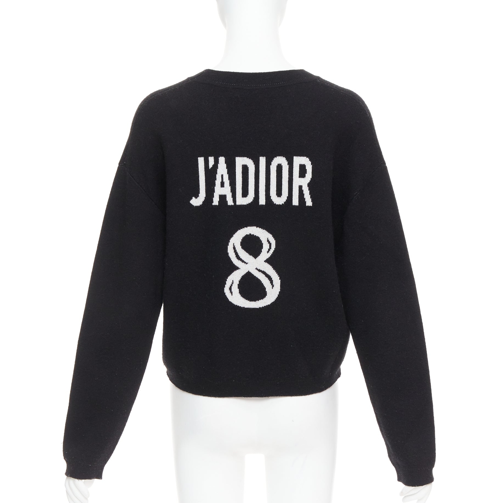 CHRISTIAN DIOR JADIOR 8 black cashmere blend pullover sweater FR36