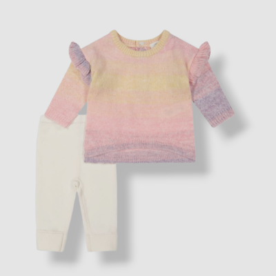 78 Miniclasix Baby Girls Pink Ombre Sweater Leggings Set Size