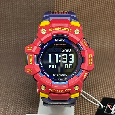 Pre-owned Casio G-shock Gbd-100bar-4d G-squad Barcelona Matchday Mobile Digital Watch