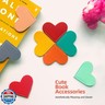 Leather Heart Bookmarks, 8 Pcs Cute Handmade Page Corner Book Markers, Small Gifts for Reading Women, Lovers, Kids, Teachers, Friends, Book Accessories for School Office Home Supplies (8PC-Bright)