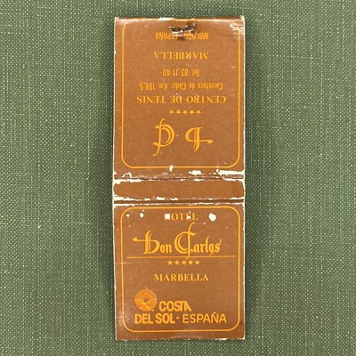 Vintage Matchbook Hotel Don Carlos Marbella Costa Del Sol Spain Matches Unstruck