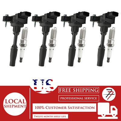 4pcs Ignition Coil and Spark Plug Kit For Chevrolet Impala Malibu 2.5L L4