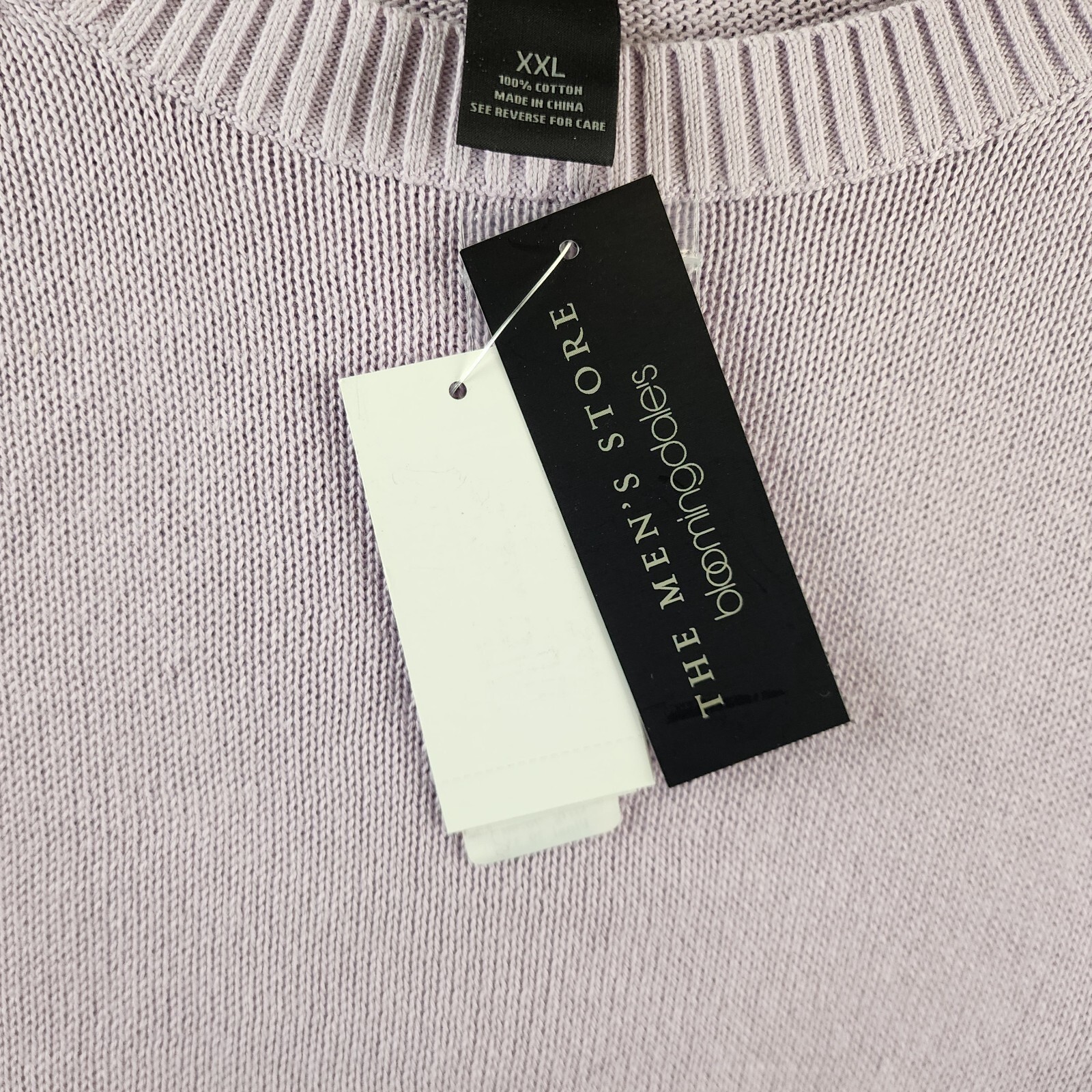 The Men's Store at Bloomingdale's Cotton Crewneck Sweater Men's XXL Lavender L/S - Picture 11 of 12