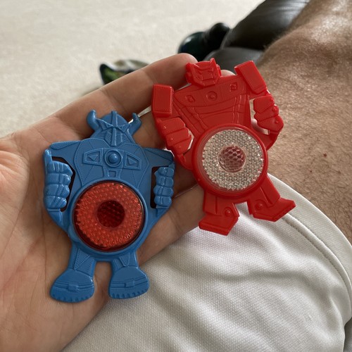 VINTAGE 1985 KELLOGG'S ROBOT BIKE REFLECTOR TRANSFORMERS