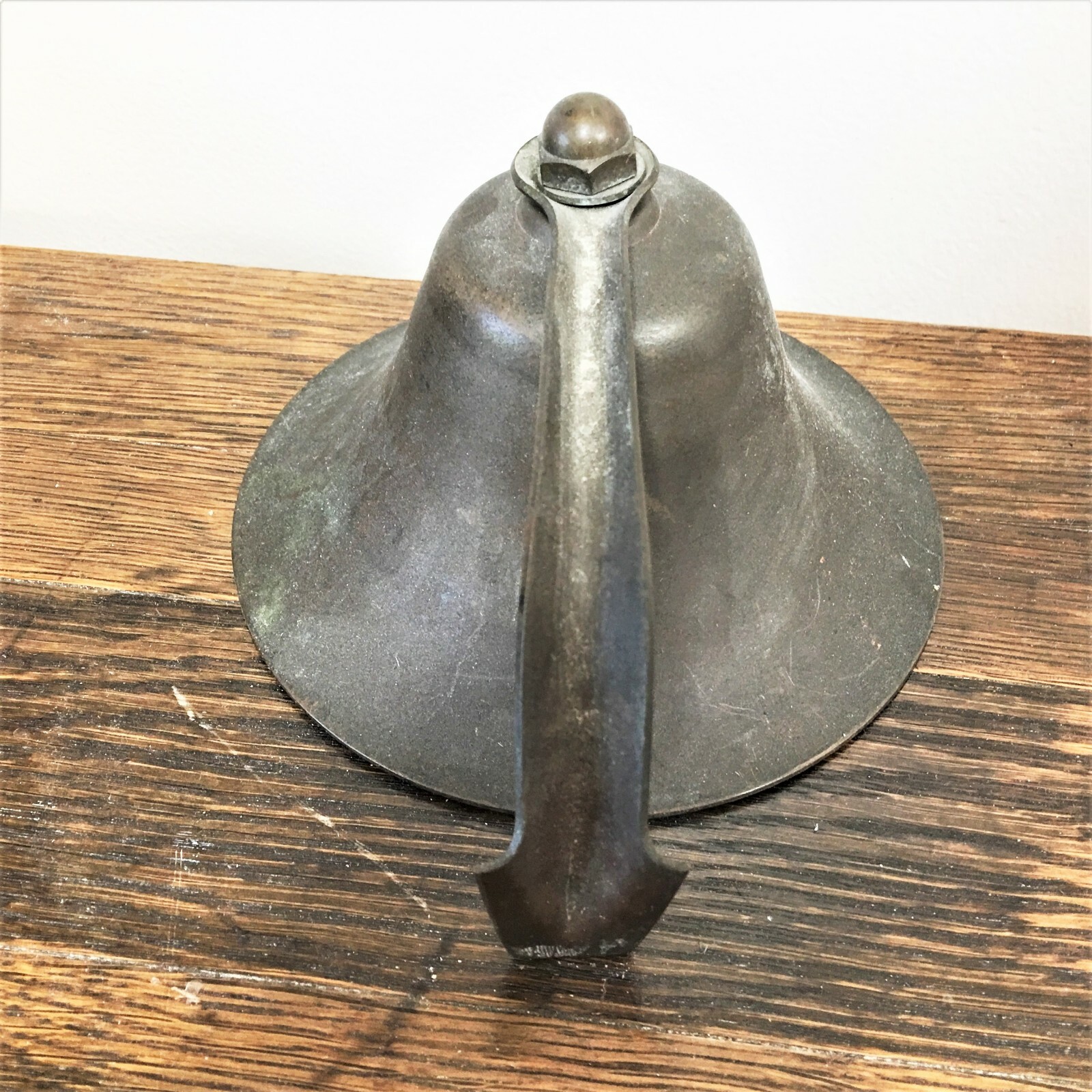 Antique Cast Iron Bell Heavy Bell Rare Side Handle Large Clapper