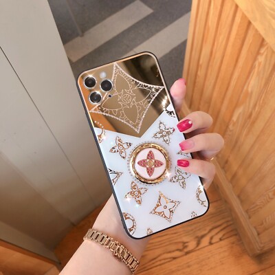 Fashion Glitter Diamond Mirror Ring Stand Smart Phone Cases Bling Covers Skin