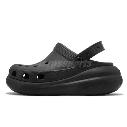 

Crocs Classic Crush Clog Черные мужские сандалии унисекс без шнурков на платформе 207521-001, Черный, Classic Crush Clog