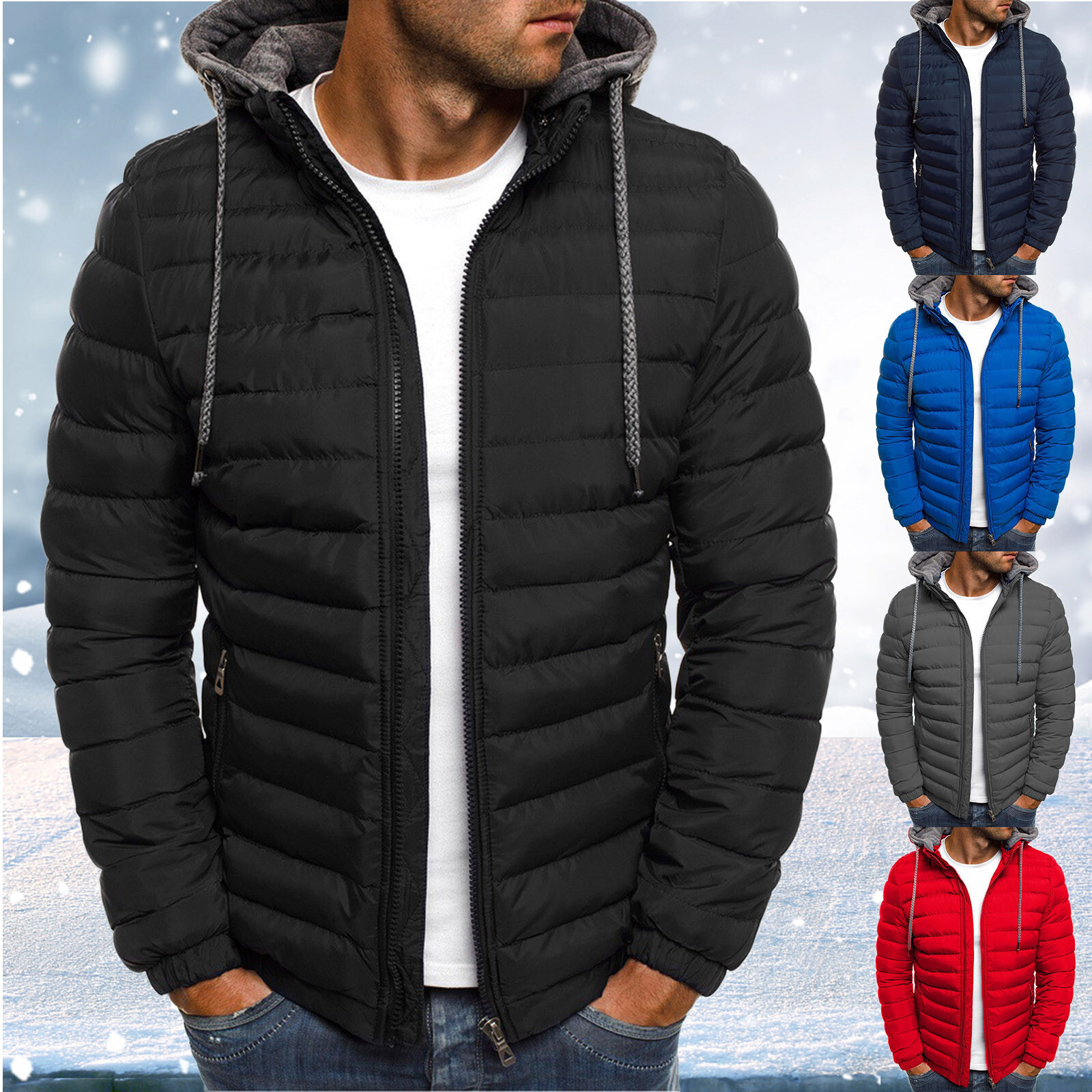 Men's Autumn And Winter Jacket Coats Leisure Plus Size Hat Z