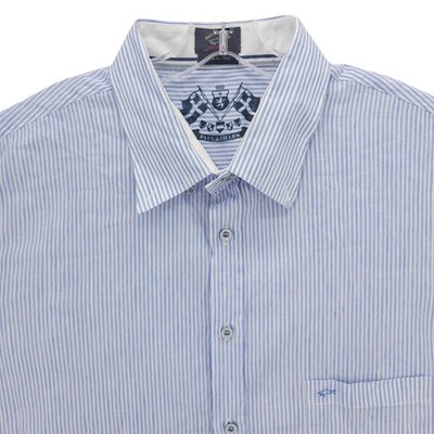 PAUL & SHARK Yachting Shirt Blue White Striped Linen Cotton Made in ITALY 2XL