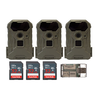 Stealth Cam Wildview 12 Megapixel Infrared Trail Camera Bundle 3 Pack