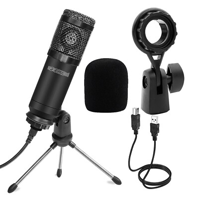 5Core Pro Audio Condenser Recording Microphone Set Podcast Gaming Studio Mic USA