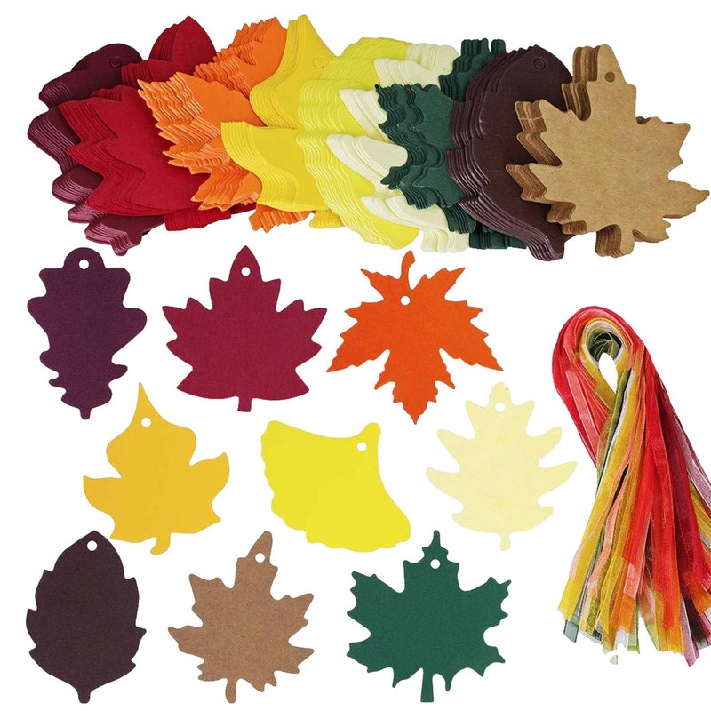 Maple Leaf Tags Happy Thanksgiving Tags With Hemps Rope