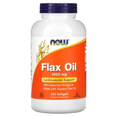 Now Foods Льняное масло Essential Omega-3 s 1000 мг 250 мягких желатиновых капсул с гарантией качества GMP